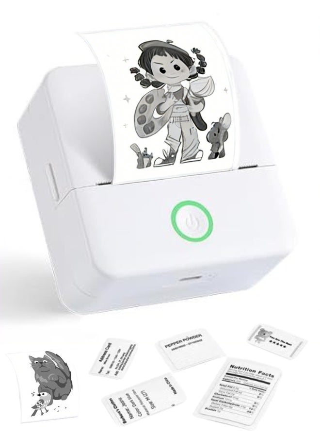 SKT Shiketro Sticker Printer, X6 Mini Printer Bluetooth Inkless Thermal Printer with 14 Rolls Paper, Portable Sticker Maker for iPhone, Label Printer for Notes, DIY, Journal, Gift - Image 1